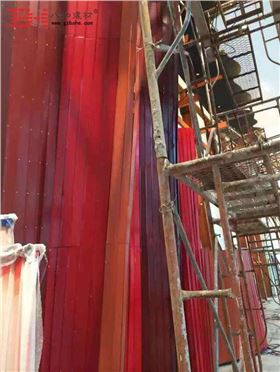 【藝術墻施工現場】藝術背景墻異型鋁單板裝飾 【藝術墻施工現場】藝術背景墻異型鋁單板裝飾