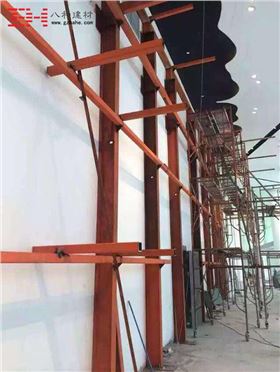 【藝術墻施工現場】藝術背景墻異型鋁單板裝飾 【藝術墻施工現場】藝術背景墻異型鋁單板裝飾