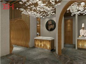 新疆萬達桃醉餐廳弧形木紋鋁方通廠家定制