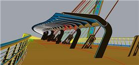 護(hù)欄和雨棚模型 護(hù)欄和雨棚模型