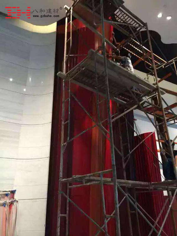 【藝術墻施工現場】藝術背景墻異型鋁單板裝飾 【藝術墻施工現場】藝術背景墻異型鋁單板裝飾