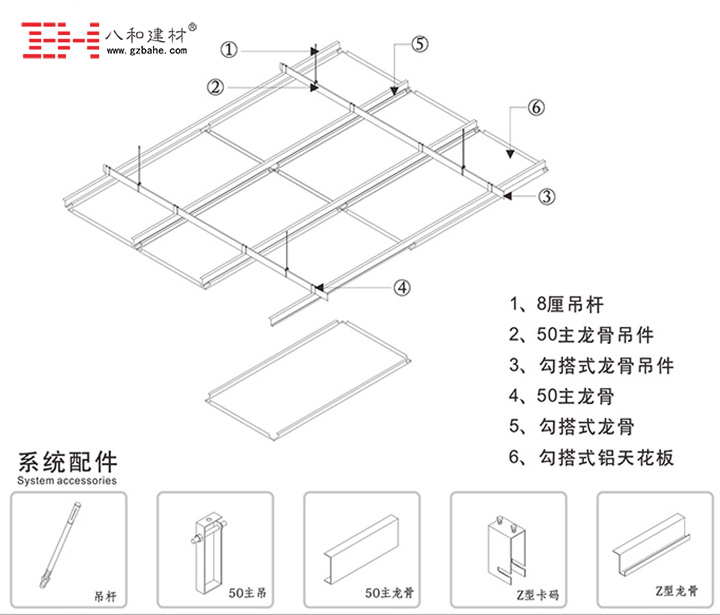 勾搭式天花安裝節(jié)點 勾搭式天花安裝節(jié)點