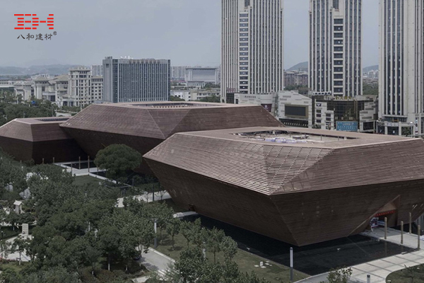 戶外幕墻鋁方通格柵裝飾上饒博物館、城建檔案館、城市規(guī)劃展示館