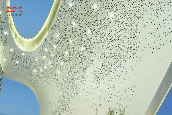 穿孔鋁單板天花吊頂，重慶房地場職業學院圖書館